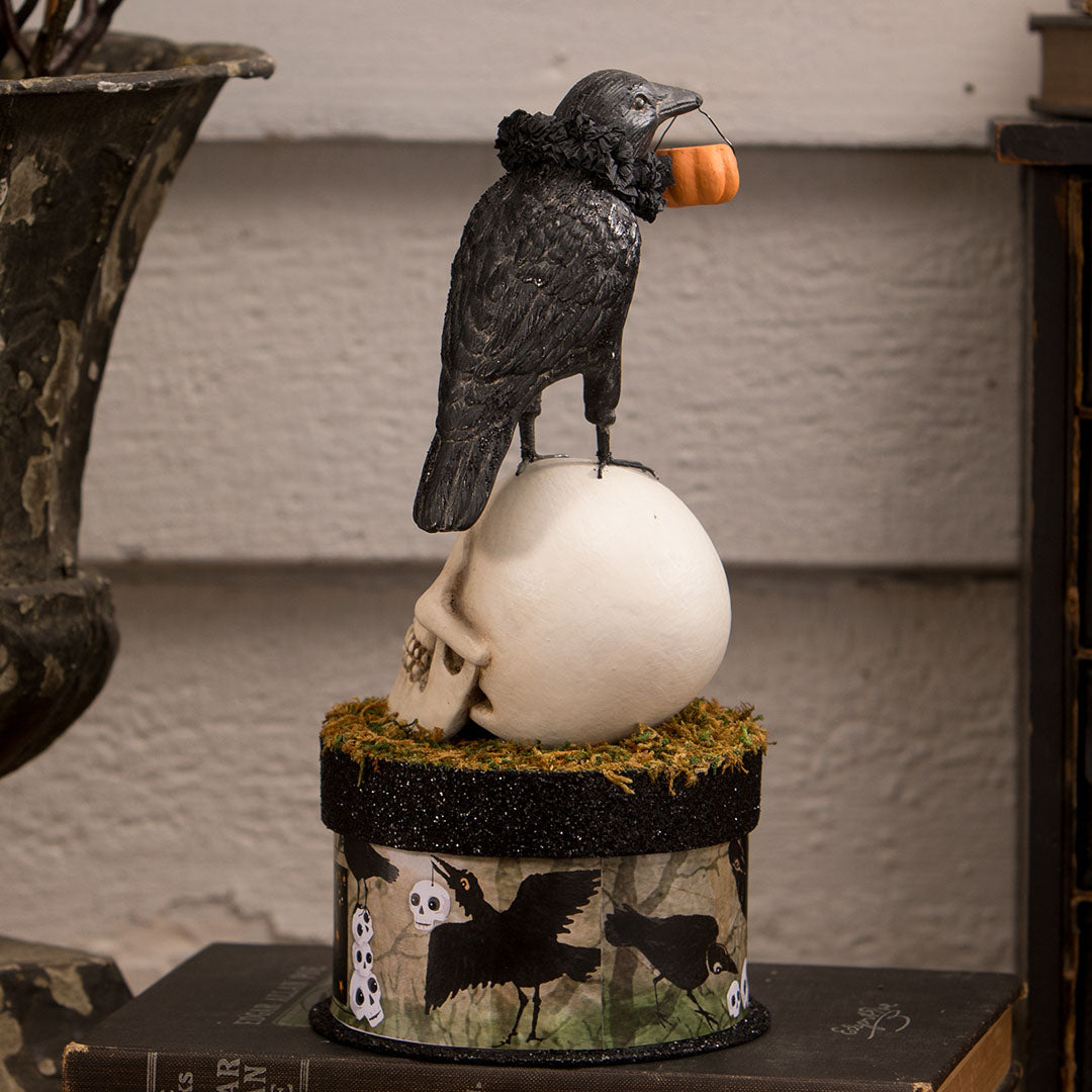 Crow and Skull on Box