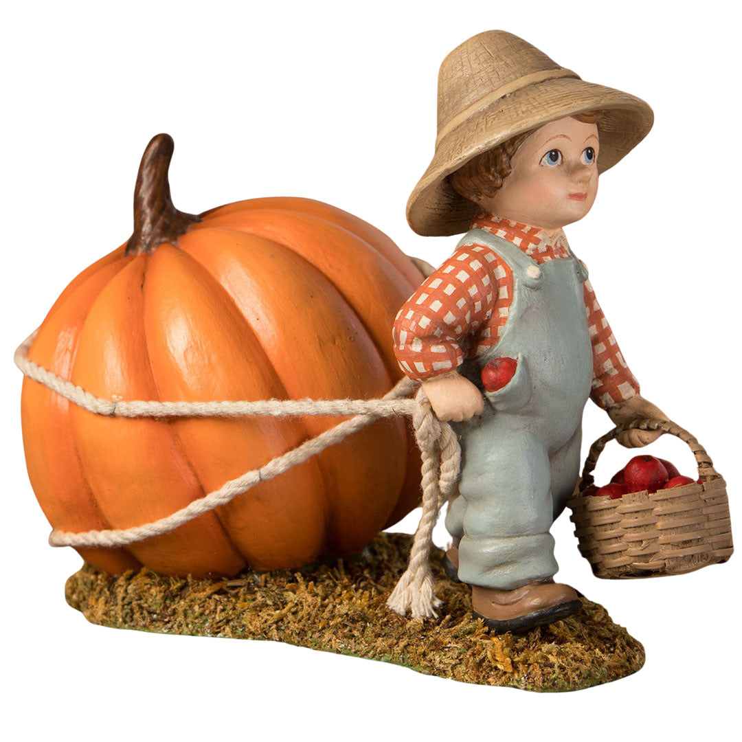 Bethany Lowe Paulie Pulling Pumpkin Figurine - Thumbnail 3