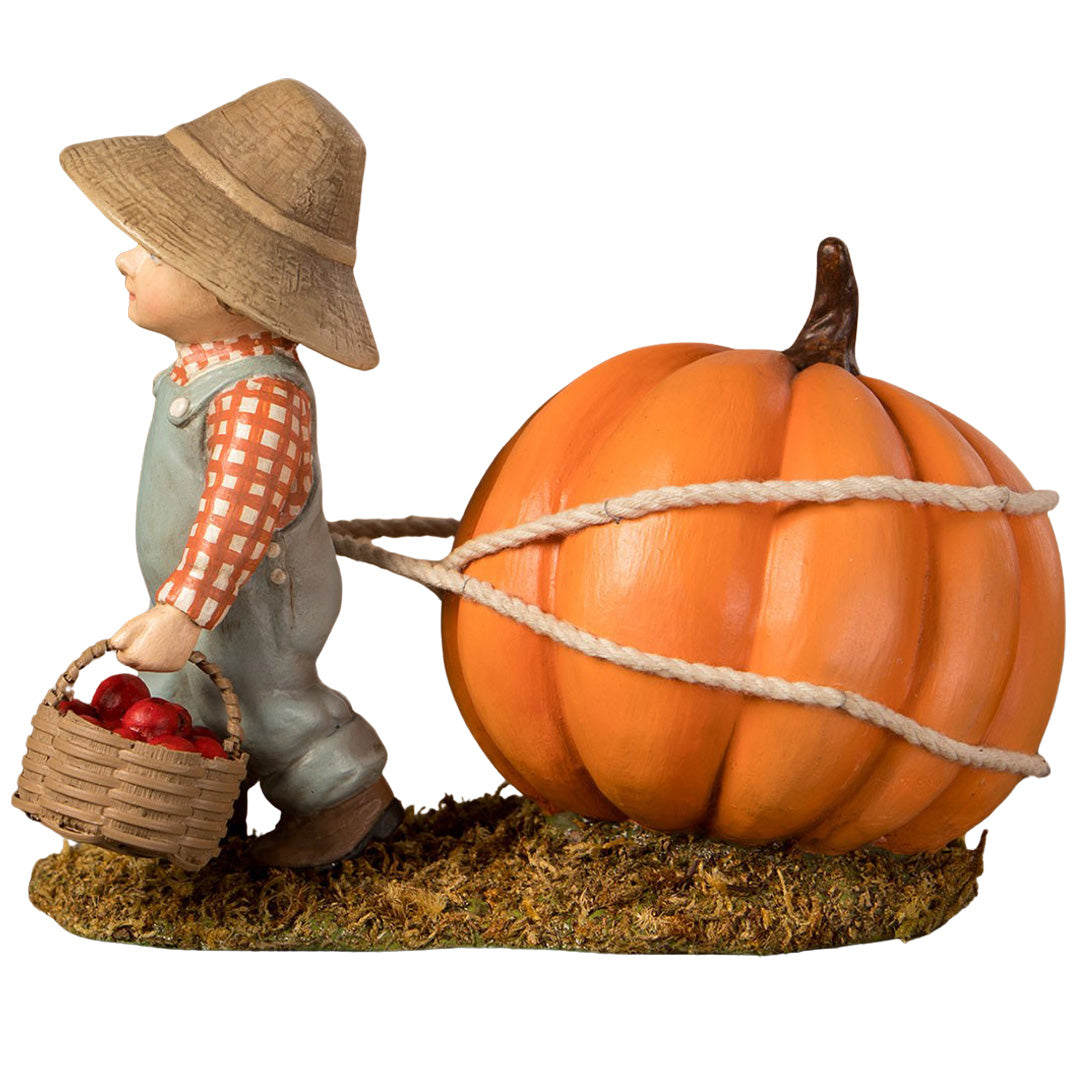 Bethany Lowe Paulie Pulling Pumpkin Figurine - Thumbnail 5