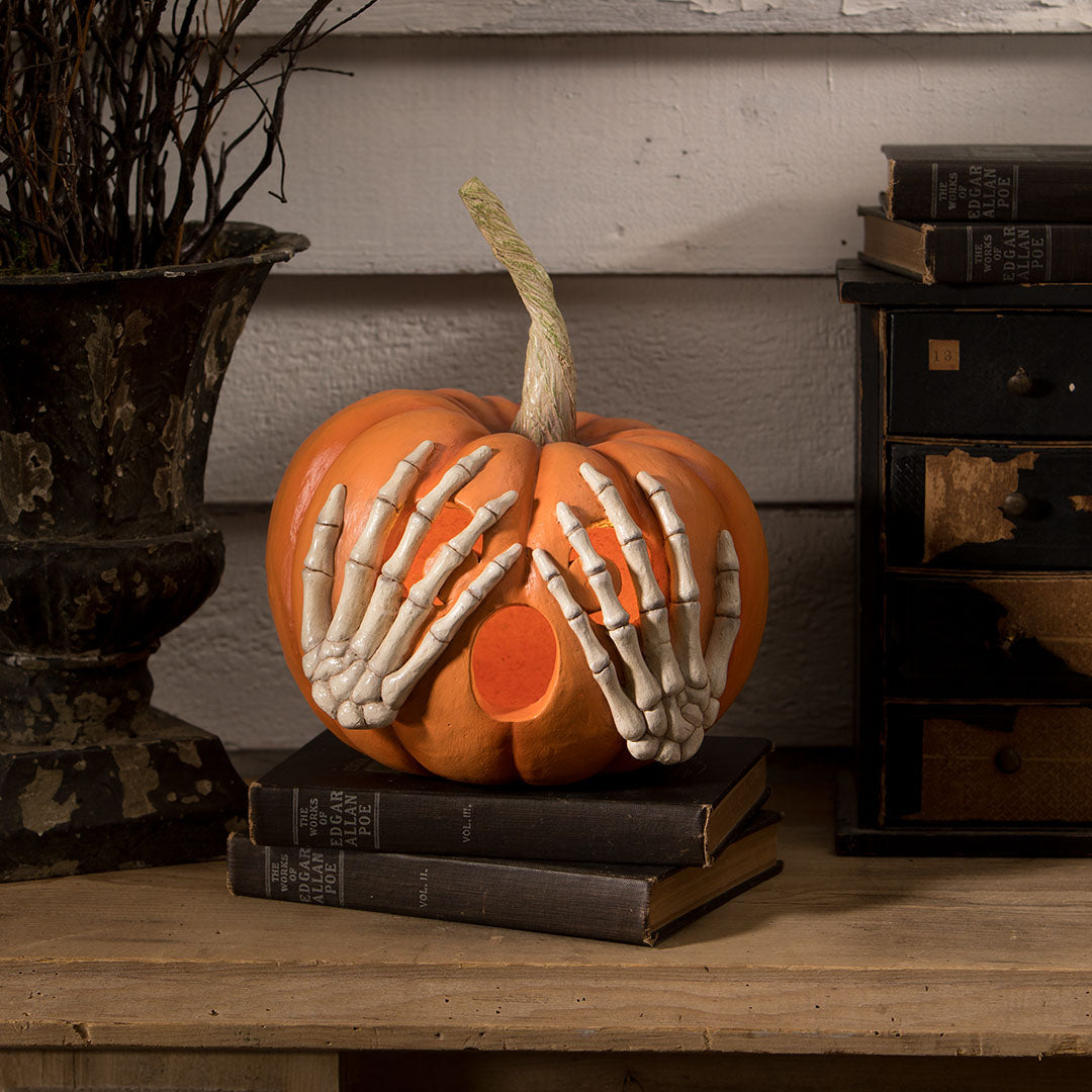 Peek-a-Boo Pumpkin Orange 10"