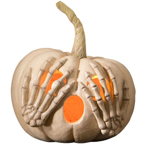 Bethany Lowe Peek-a-Boo Pumpkin White front
