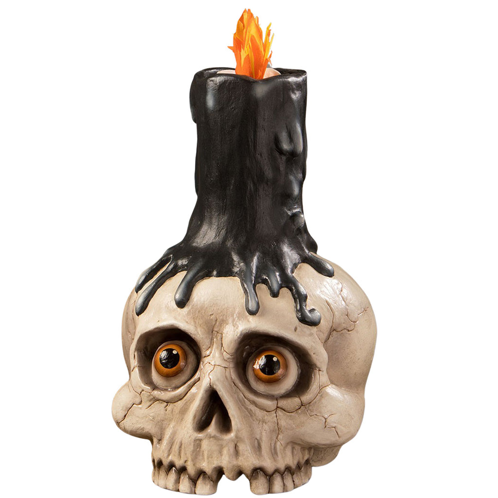 Bethany Lowe Skull Candle Holder front