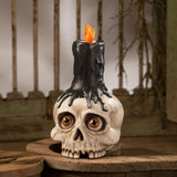 Bethany Lowe Skull Candle Holder front life style