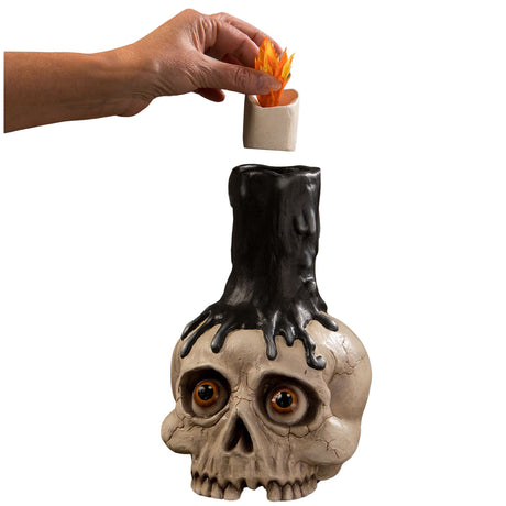 Bethany Lowe Skull Candle Holder opened