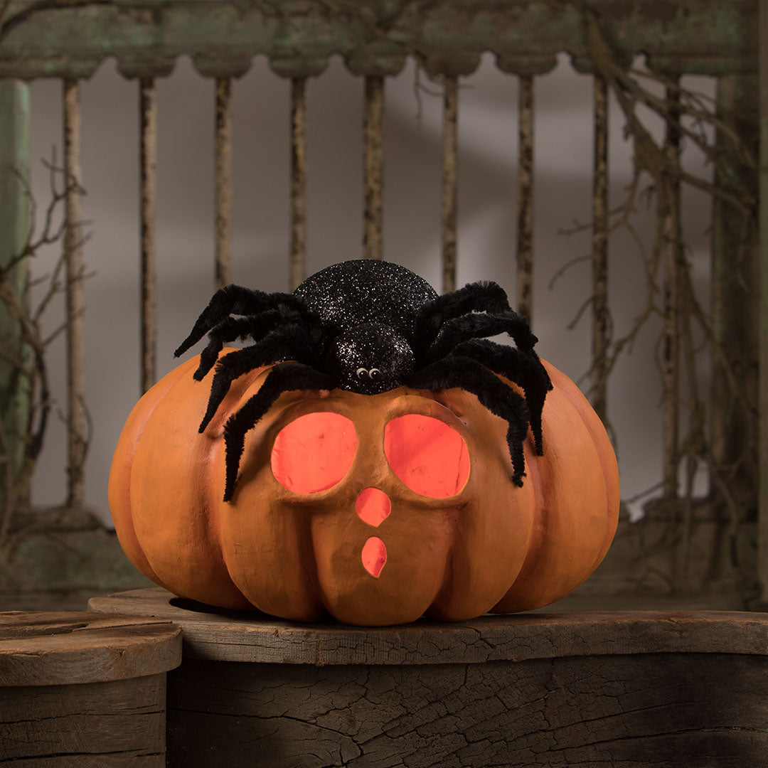 Bethany Lowe Spider on Pumpkin JOL front life style