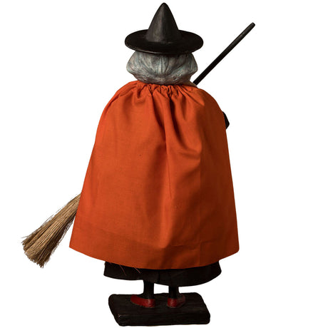 Bethany Lowe Vintage Witch with Broom Container back