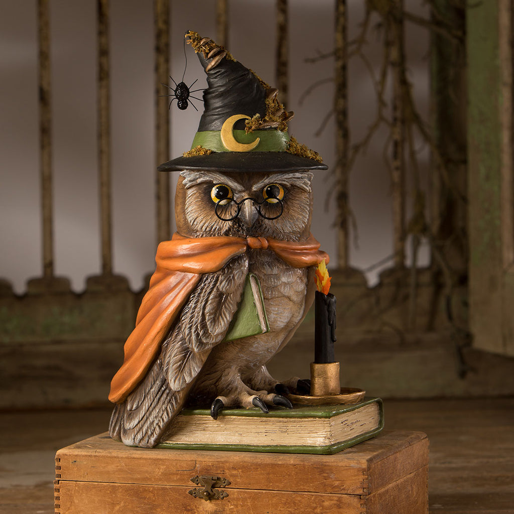 Bethany Lowe Woodsy Wizard Owl front life style