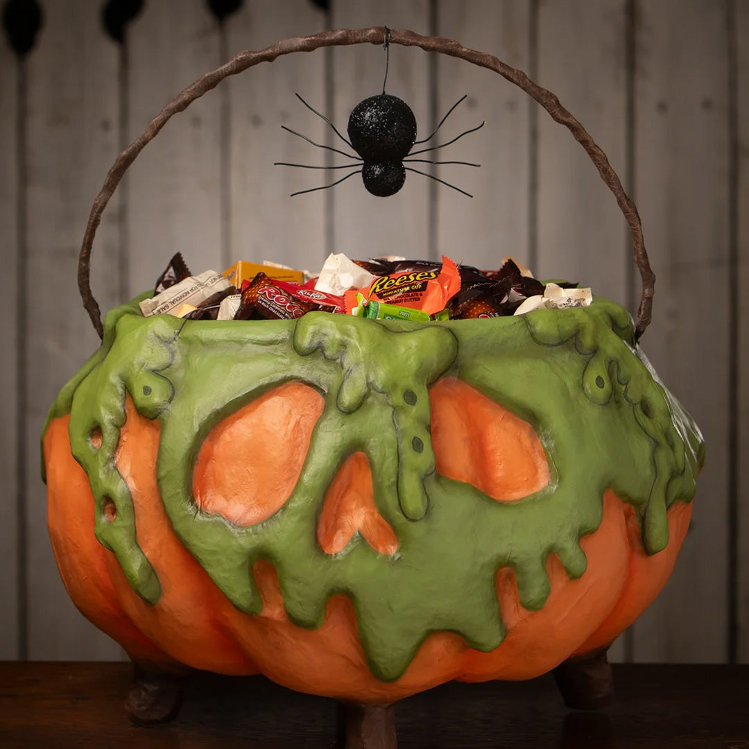 Bethany Lowe Poison Pumpkin Cauldron PM front lifestyle