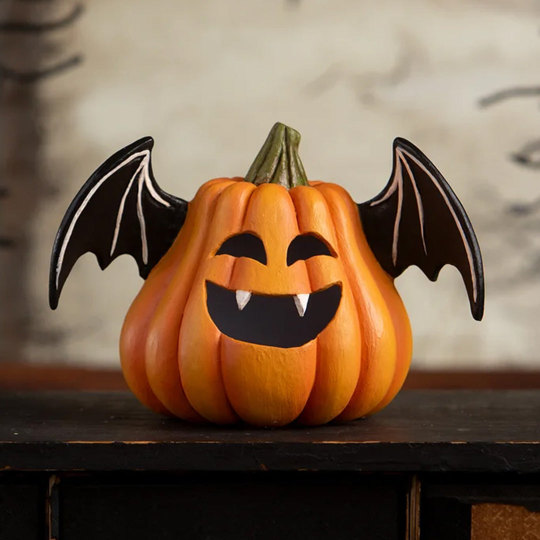 Bethany Lowe Pumpkin Bat Luminary front lifestyle