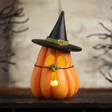 Bethany Lowe Pumpkin Witch Luminary front lifestyle ligheted