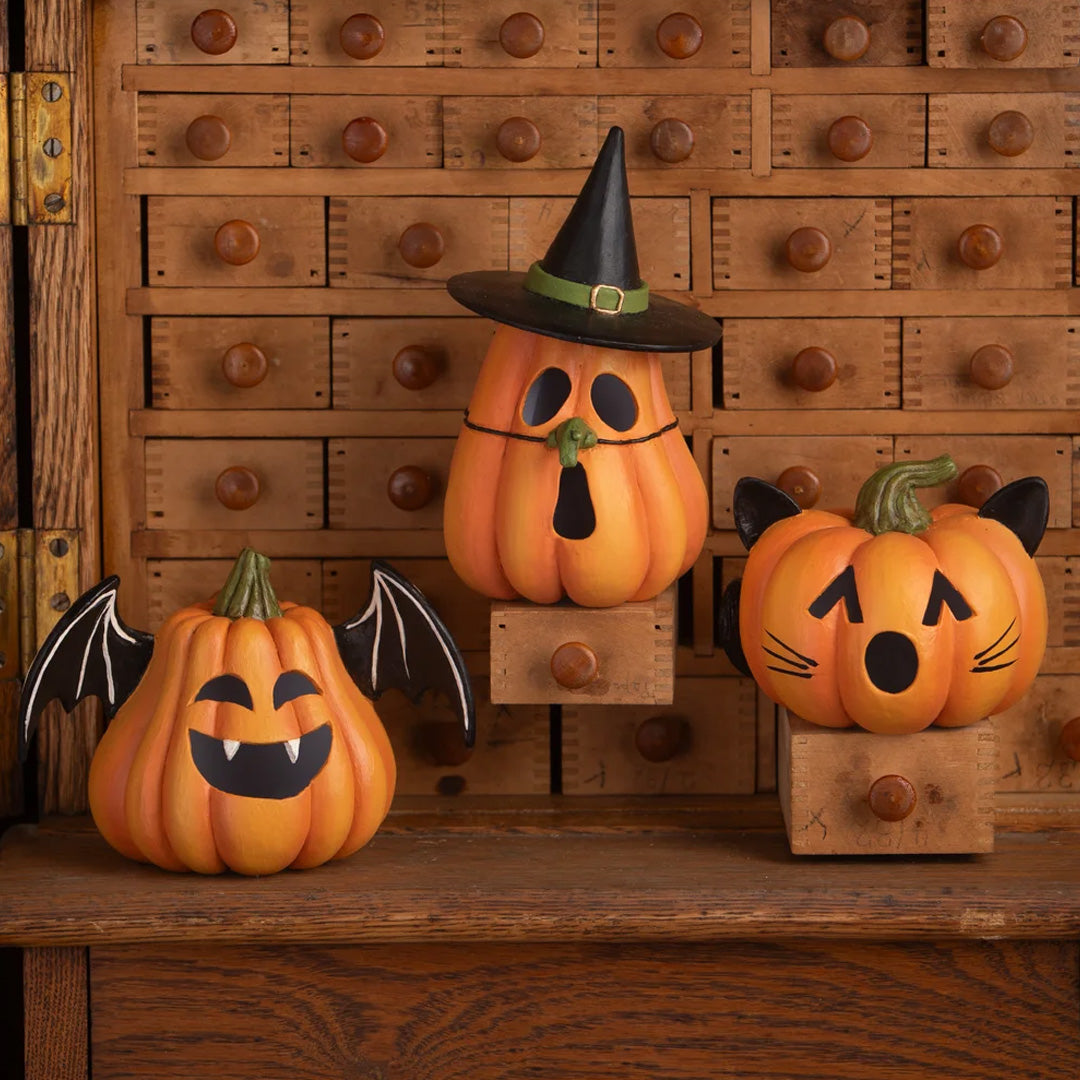 Bethany Lowe Pumpkin Witch Luminary set