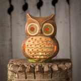 Bethany Lowe Shining Bright Owl Luminary front lifestyle lighted