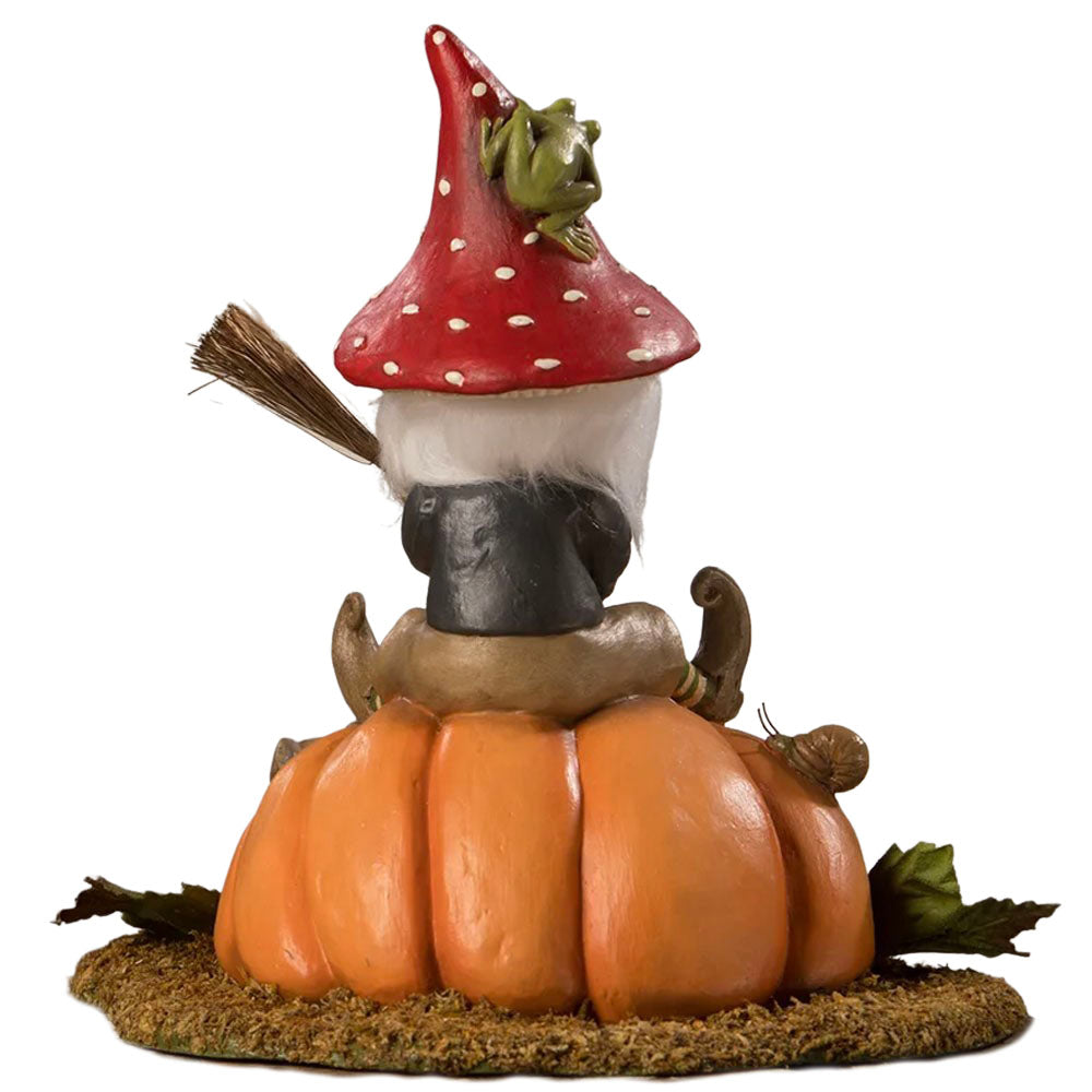 Bellamy Troll On Pumpkin Halloween Figurine by Bethany Lowe Designs back