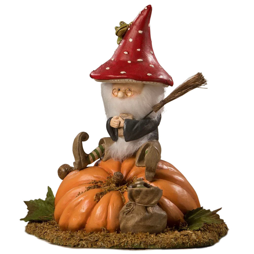 Bellamy Troll On Pumpkin Halloween Figurine by Bethany Lowe Designs side