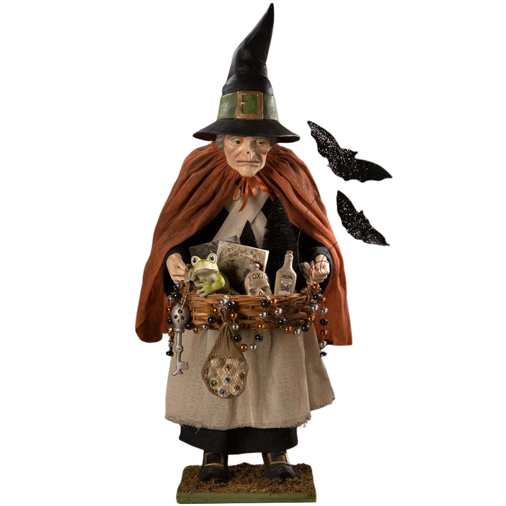 Brewhilda Peddler Witch Halloween Figurine by Bethany Lowe front