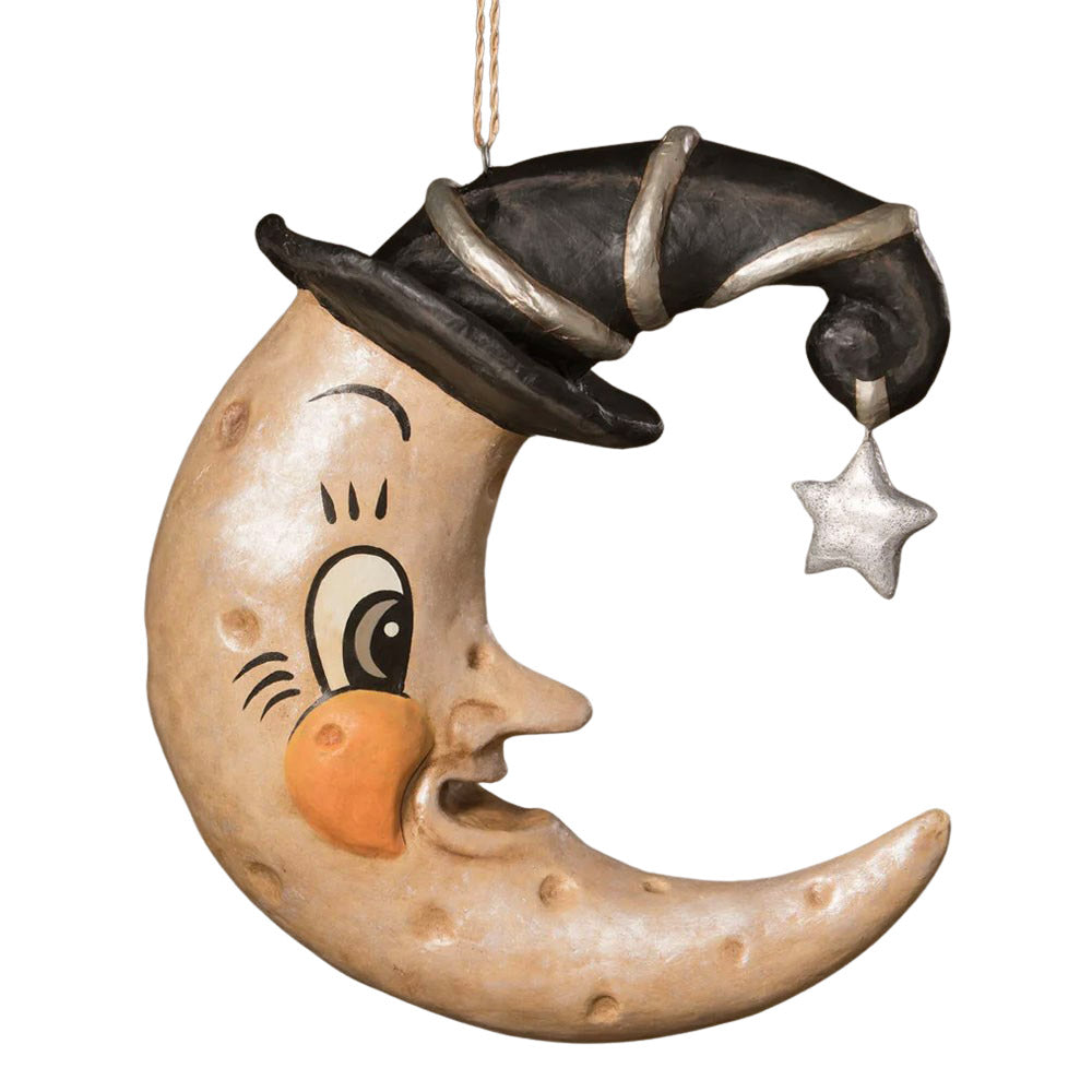 Crescent Wanda Luna Paper Mache Large Ornament by Johanna Parker