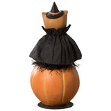 Hoot Owl on Jack O'Lantern Folk Art Figurine