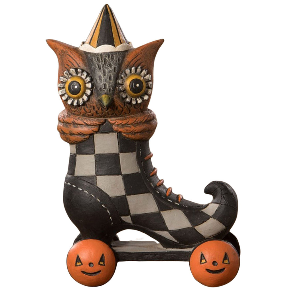 Roller Spook Hoot Folk Art Figurine by Johanna Parker