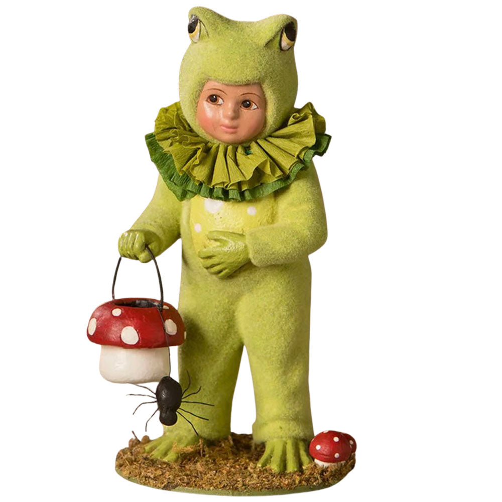 Dressed Up Manny Frog Halloween Figurine by Bethany Lowe front