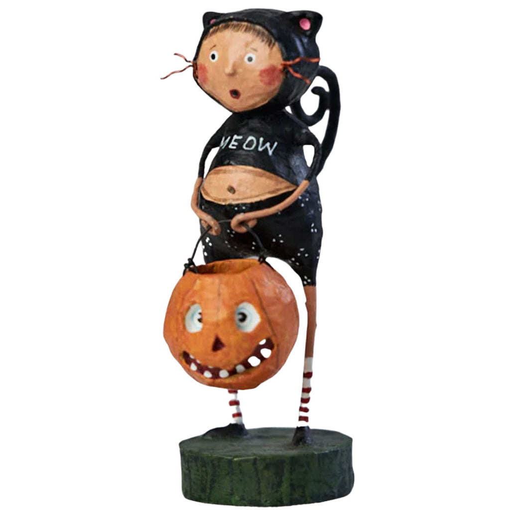Fraidy Cat Halloween Figurine and Collectible by Lori Mitchell