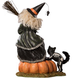 Frightened Frieda Witch Halloween Figurine by Bethany Lowe back