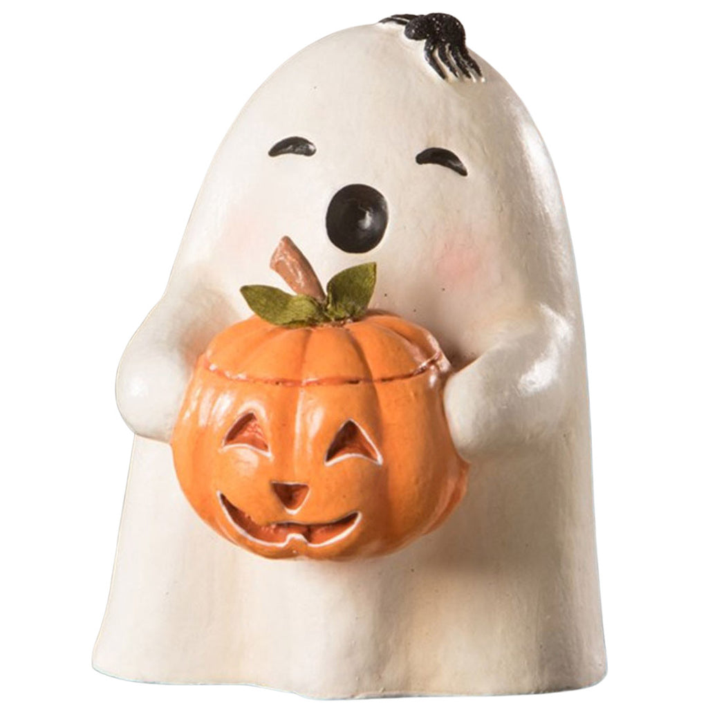 Ghost Gilbert with Pumpkin Halloween Figurine by Bethany Lowe