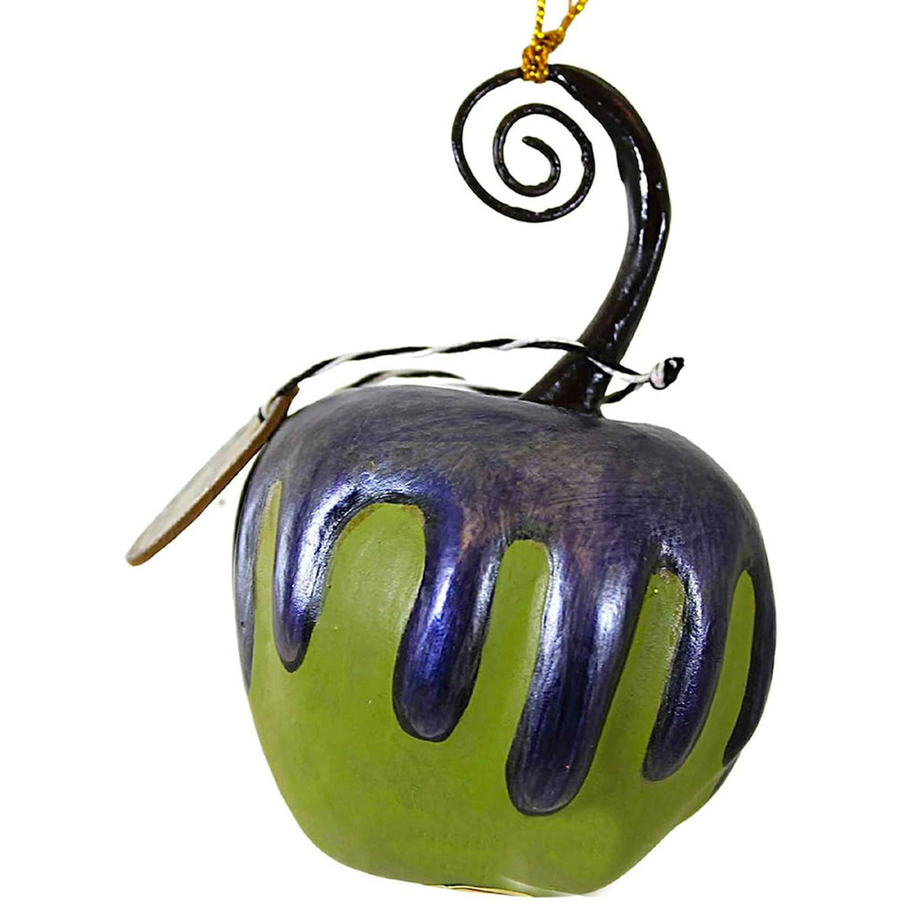 Green Apple With Purple Poison Ornament Mini Halloween by LeeAnn Kress back