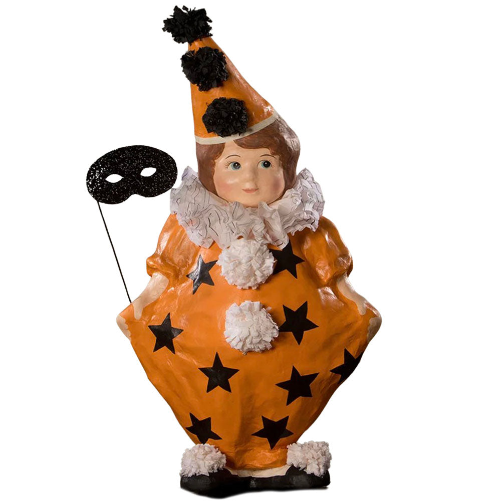 Halloween Masquerade Clown Girl Large Paper Mache by Bethany Lowe front