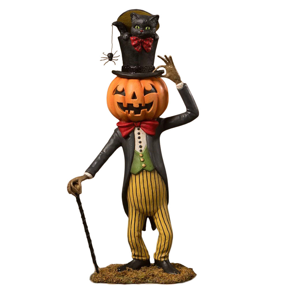 Jaunty Jack's Top Hat Surprise Halloween Figurine by Bethany Lowe front