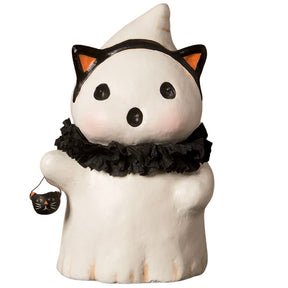 Kitty Boo Halloween Figurine by Michelle Allen for Bethany Lowe front