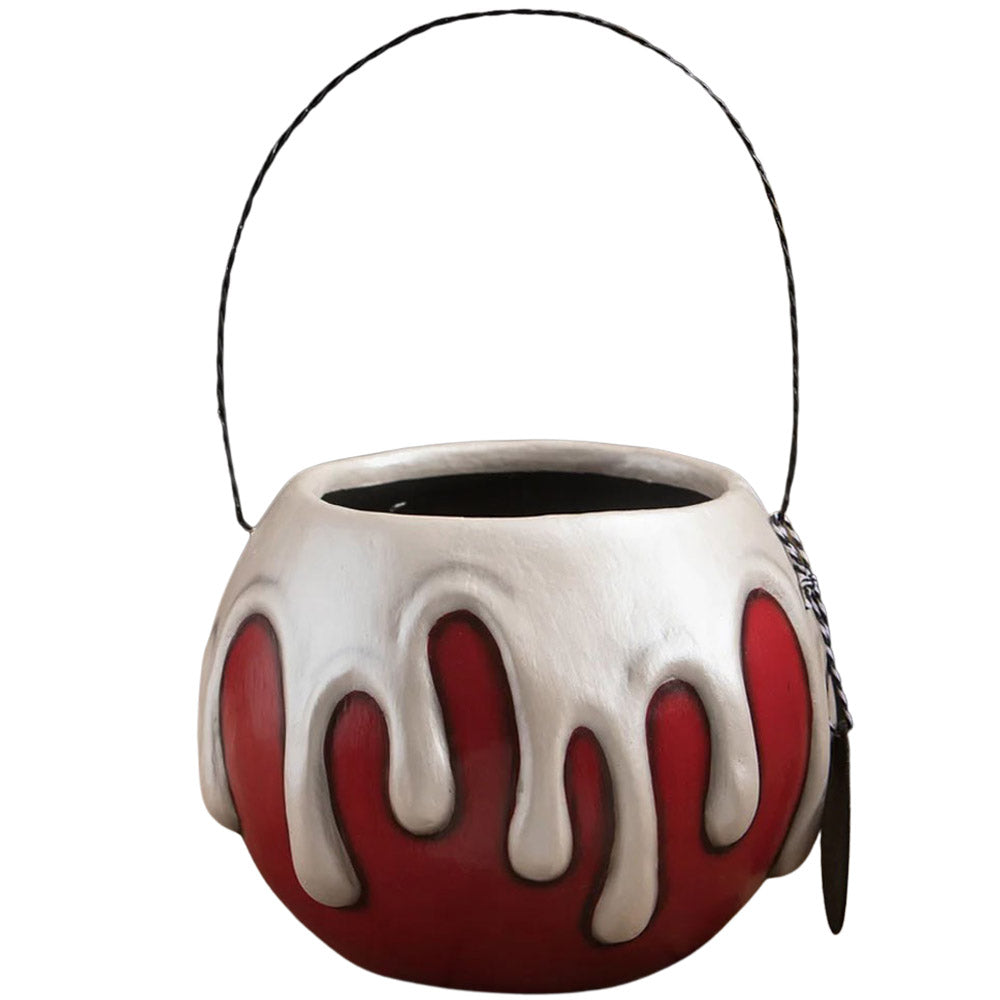 Large Red Apple With White Poison Bucket Halloween by LeeAnn Kress back