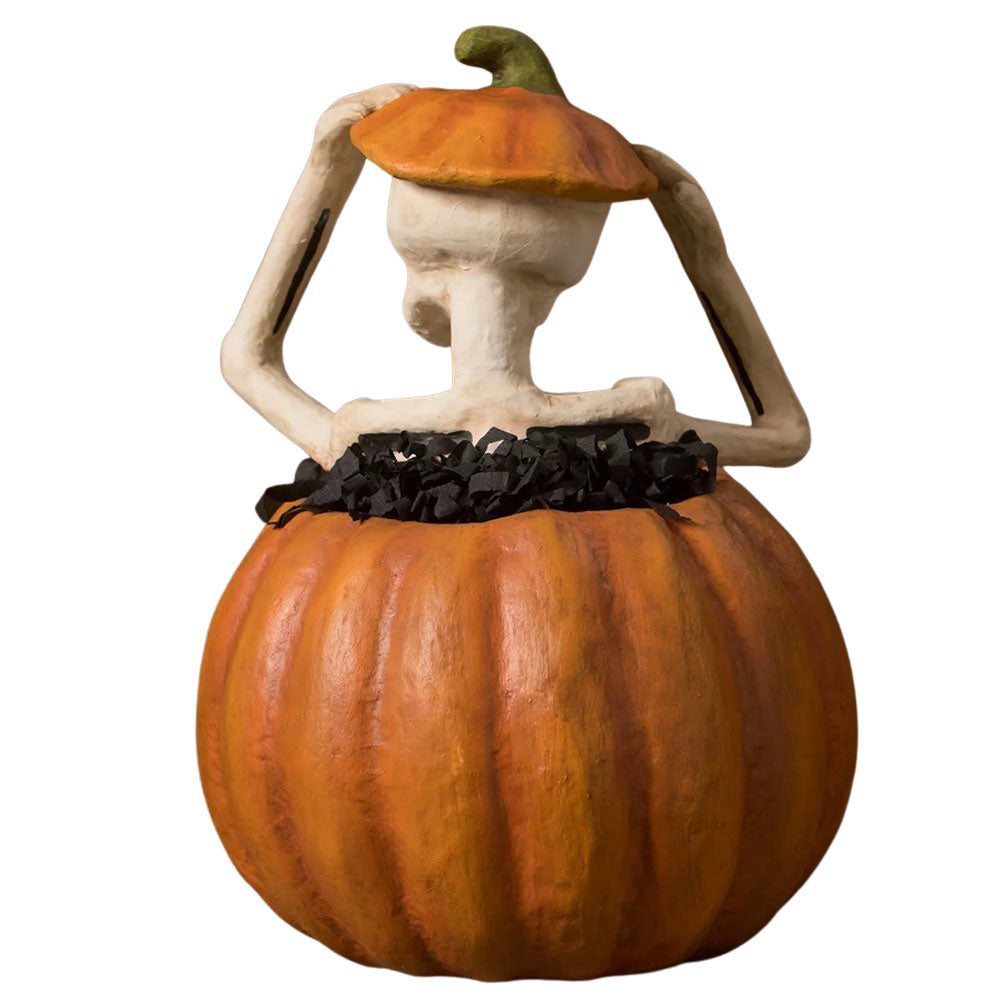 Pop Up Skelly Paper Mache by Bethany Lowe back