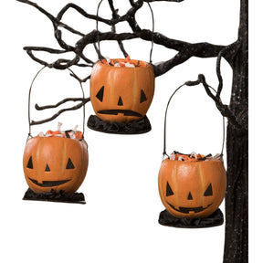 Pumpkin Bucket Mini - Set of 3 Halloween Ornaments