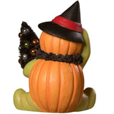 Seated Pumpkin Head Witch Halloween Figurine by Bethany Lowe back