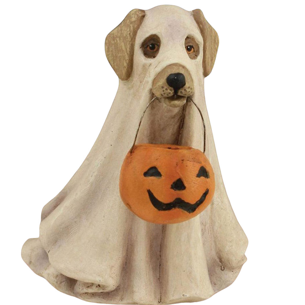 Spooky Ghost Dog Halloween Figurine by Bethany Lowe front