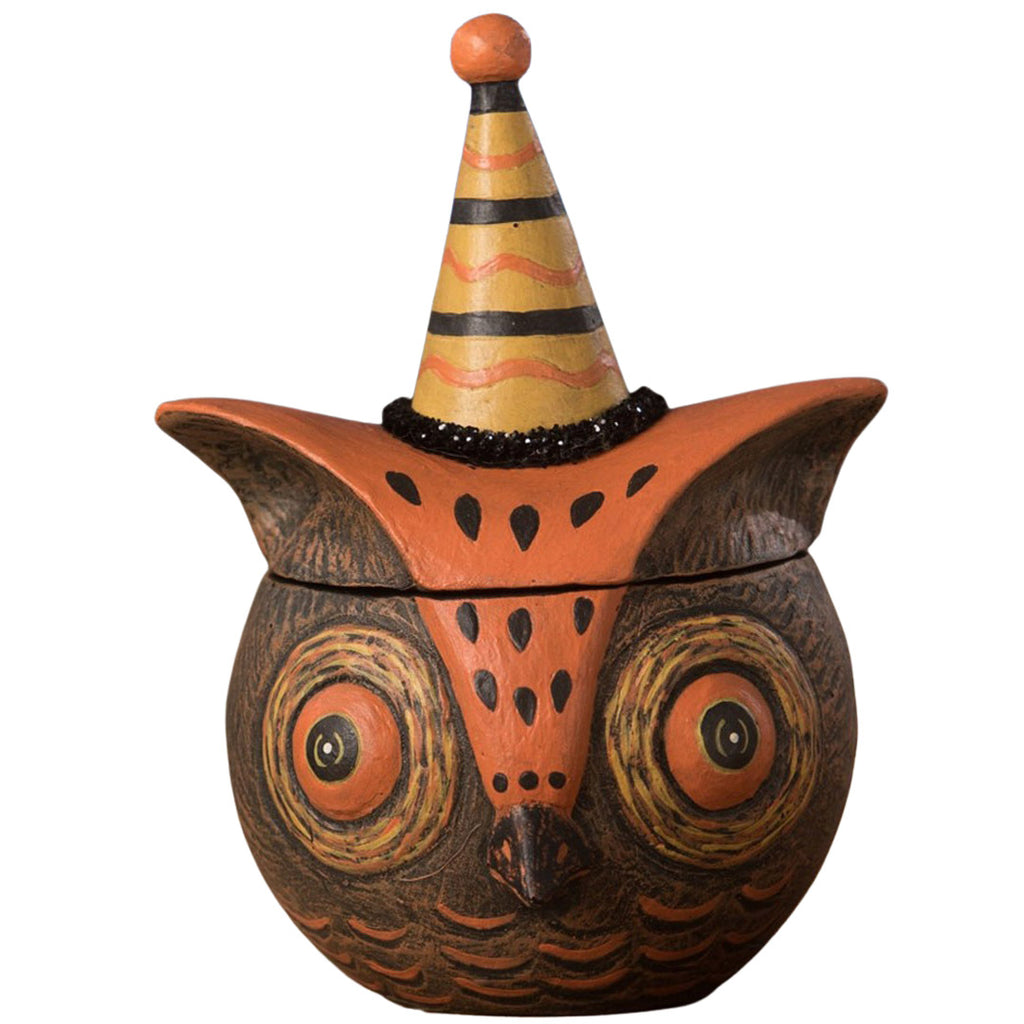 Spooky Owlfonzo Folk Art Figurine by Johanna Parker
