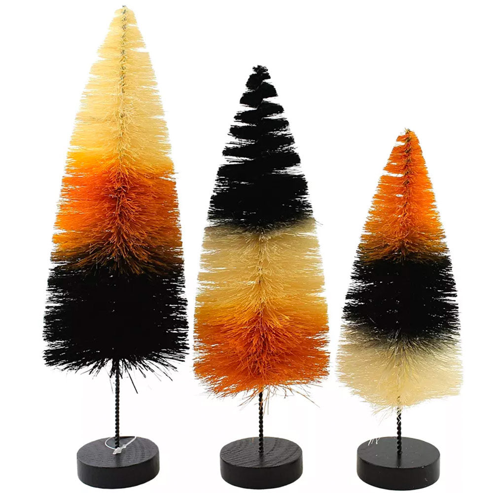 Halloween Traditional Stripe Bottle Brush Trees by Bethany Lowe