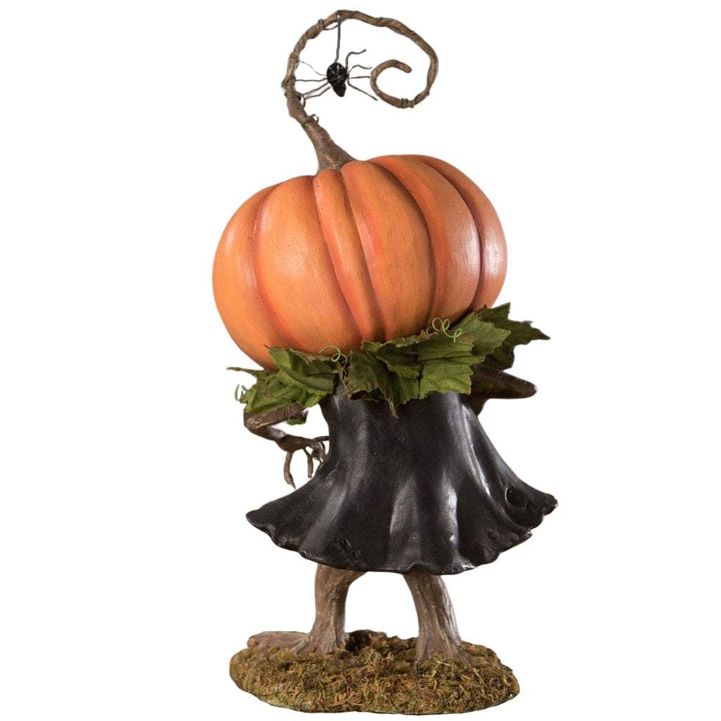 Treats Pumpkin Girl Halloween Figurine by Bethany Lowe, Halloween Figurine back