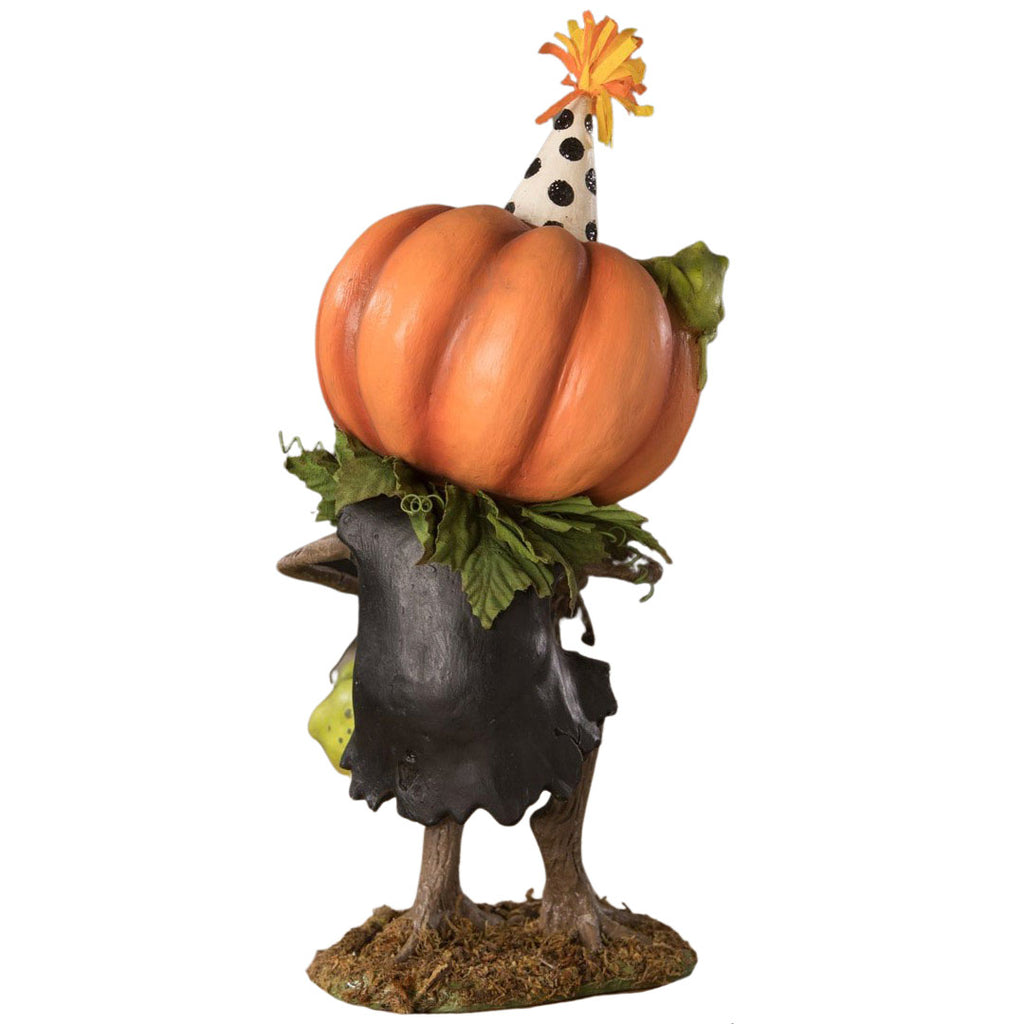 Tricks Pumpkin Boy Halloween Figurine by Bethany Lowe, Halloween Figurine back