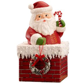 Bethany Lowe Ho Ho Santa Chimney Container front white