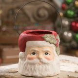 Bethany Lowe Holly Jolly Santa Bucket Small front