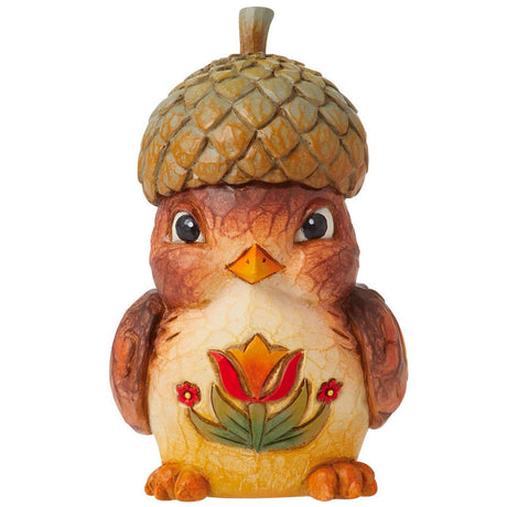 Jim Shore Bird with Acorn Hat Figurine front