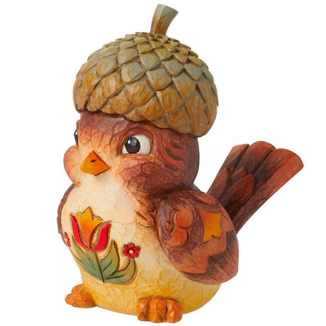 Jim Shore Bird with Acorn Hat Figurine side