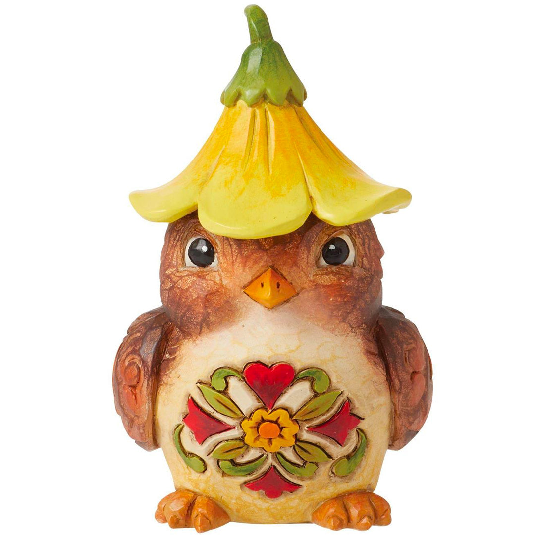 Jim Shore Bird with Flower Hat Figurine front