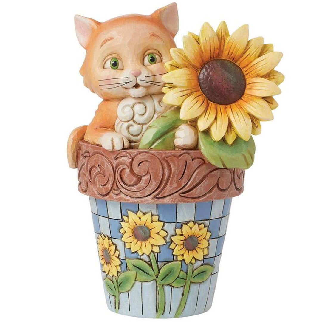 Cat in Flowerpot Figurine - Thumbnail 5