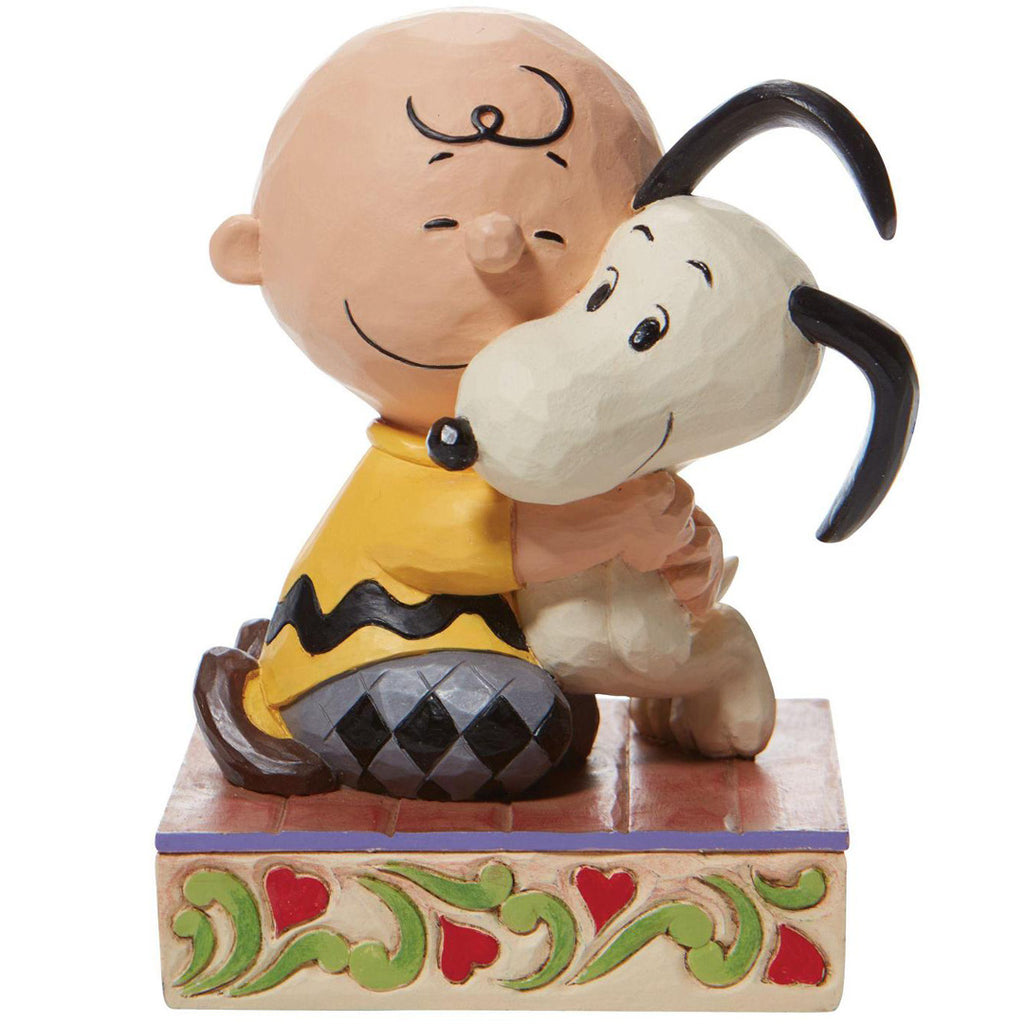 Jim Shore Charlie Brown and Snoopy Hugging front