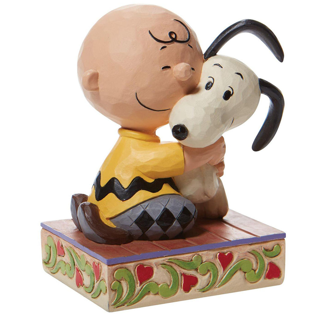 Jim Shore Charlie Brown and Snoopy Hugging side