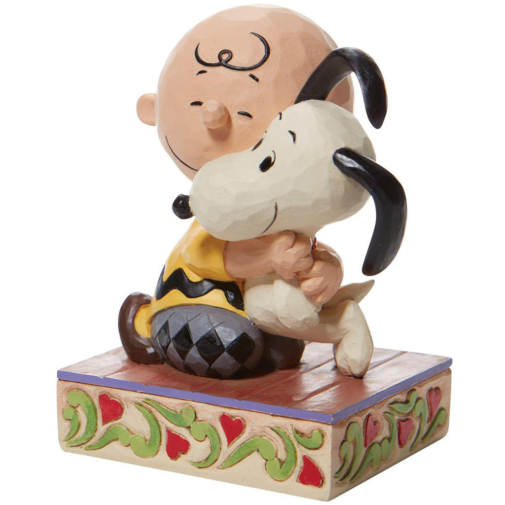 Jim Shore Charlie Brown and Snoopy Hugging side
