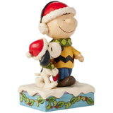 Jim Shore Charlie and Snoopy Wearing Scarf side
