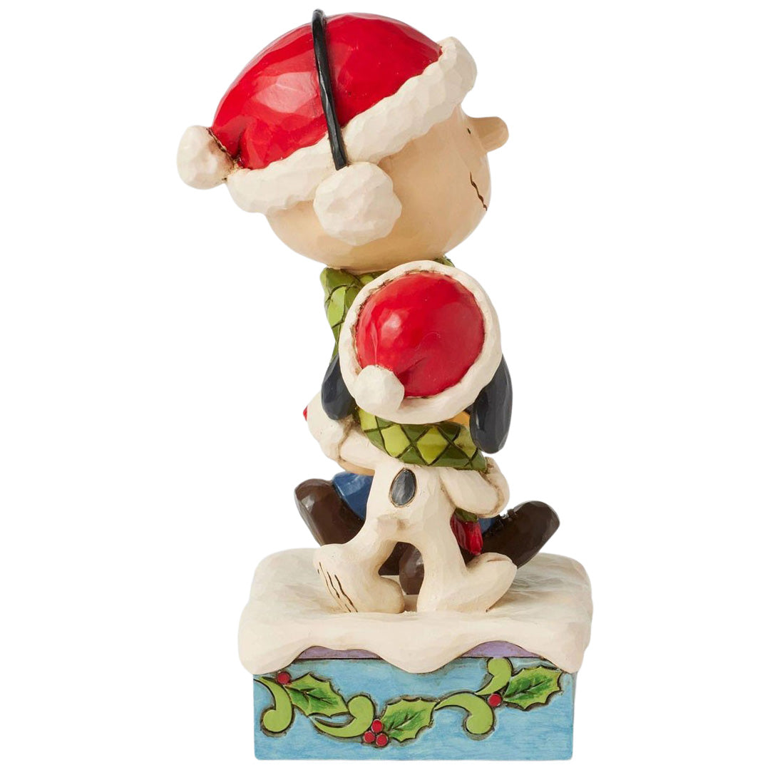 Jim Shore Charlie and Snoopy Wearing Scarf right side